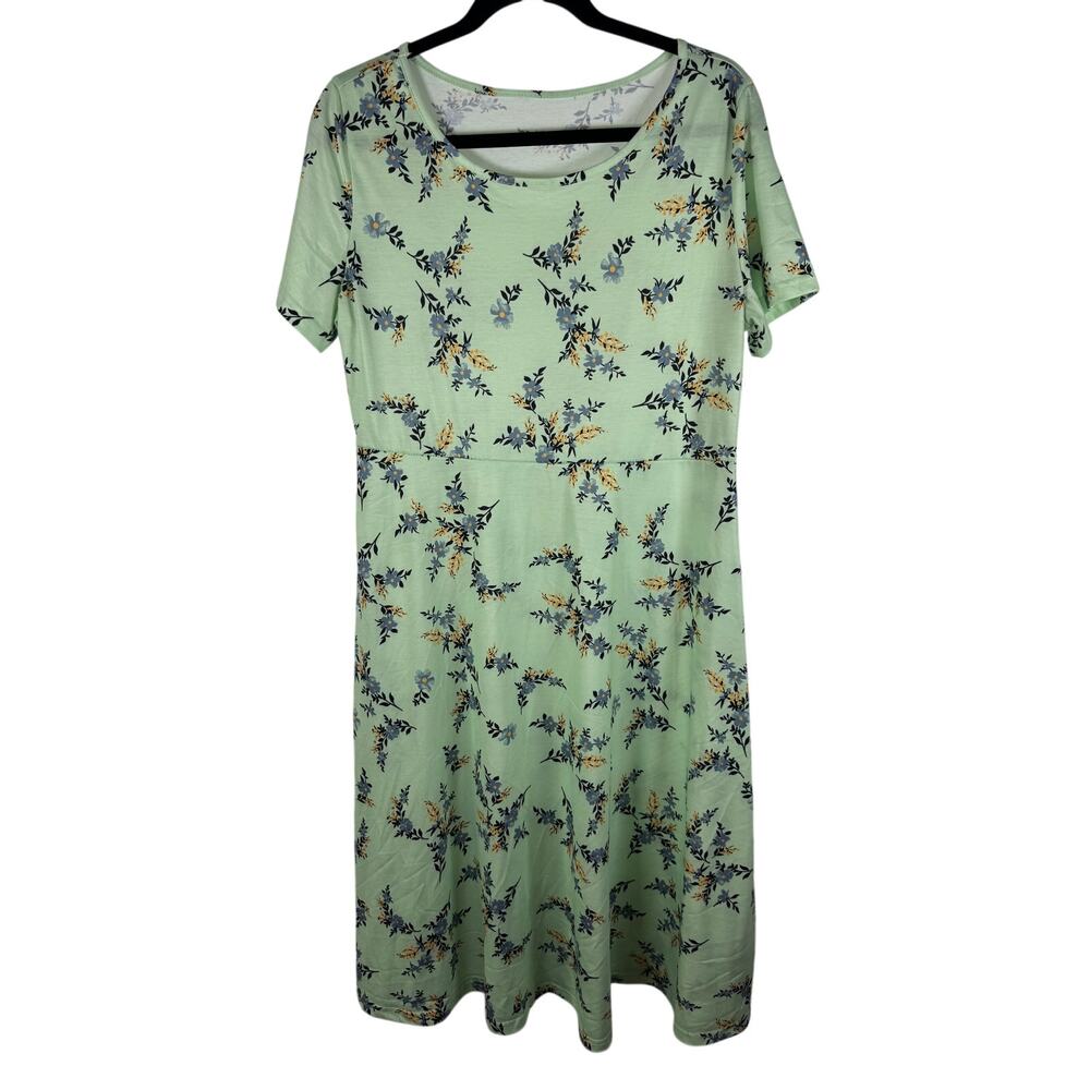 Women's Dress - Mint and Floral - XL - EUC